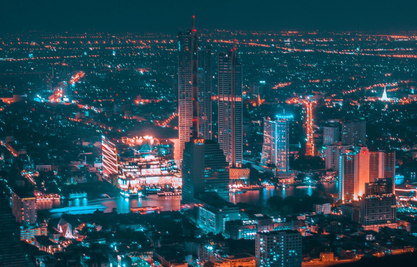 Bangkok skyline at night
